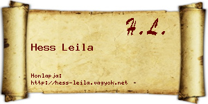 Hess Leila névjegykártya